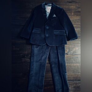 Appaman Elegant Navy Blue Velvet Suit 3T